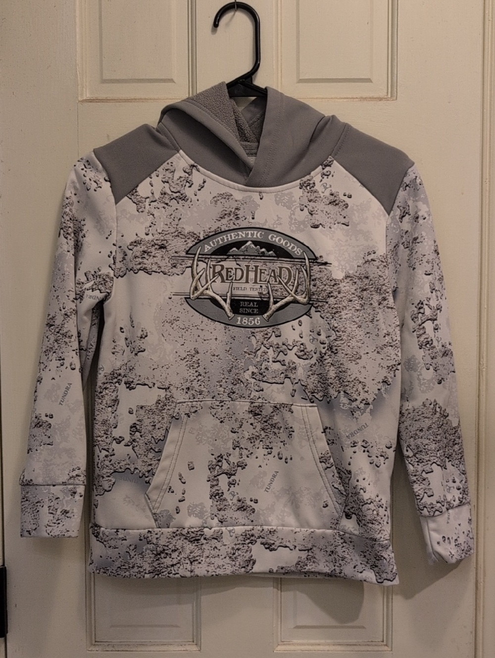 RedHead Gray and White Camo Kids Hoodie